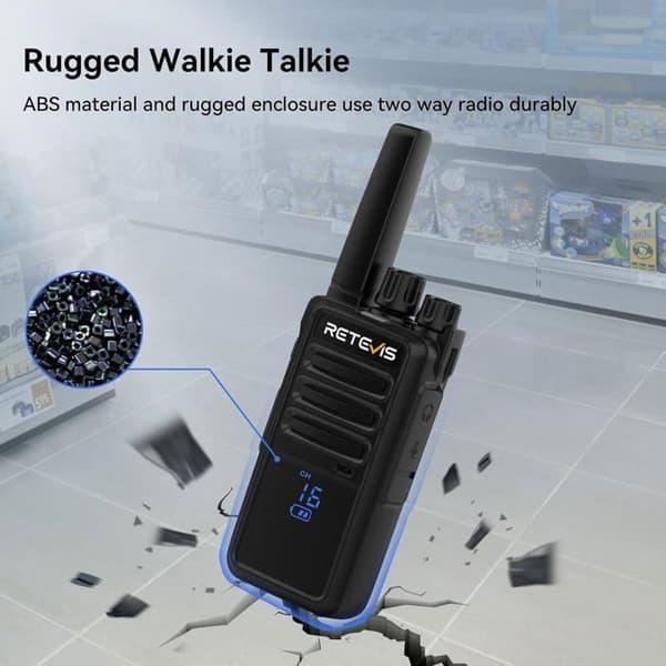 Retevis RT668H Walkie Talkie Professionell, med Dold Skärm och Hörlurar, Typ-C 1200 mah, VOX, Robust, Uppladdningsbar (10 Stycken)