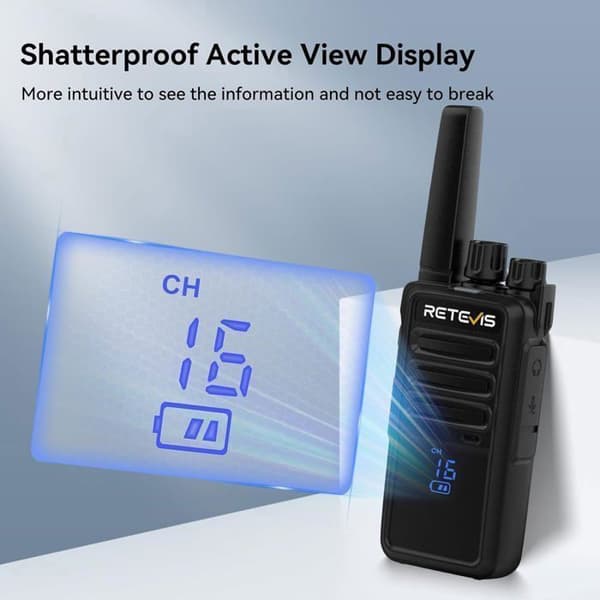 Retevis RT668H Walkie Talkie Professionell, med Dold Skärm och Hörlurar, Typ-C 1200 mah, VOX, Robust, Uppladdningsbar (10 Stycken)