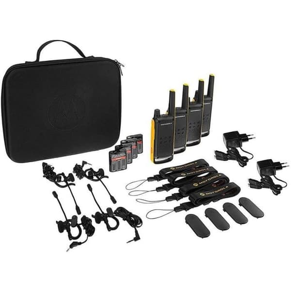 Motorola Talkabout T82 Extreme Quad Pack bärbar radio 2-bands PMR 446 MHz 16 kanaler svart, gul (paket med 4)
