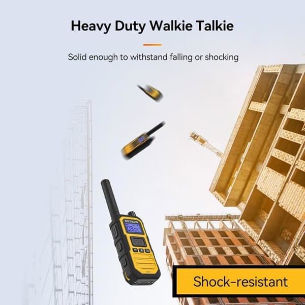 Retevis RB648 Plus Professional Walkie Talkie, IP67 vattentät tvåvägsradio, Dual PTT, 2000mAh Typ C, för industrigård