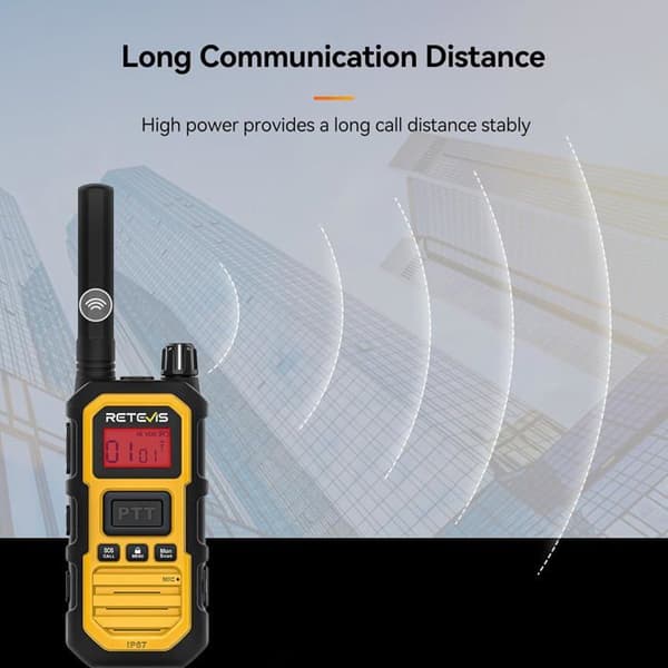 Retevis RB648 Plus Professional Walkie Talkie, IP67 vattentät tvåvägsradio, Dual PTT, 2000mAh Typ C, för industrigård