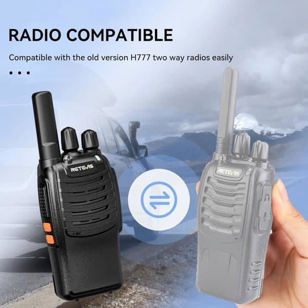 Retevis H777 Walkie Talkie Lång Räckvidd, Enklicksparning, Nödalarm, VOX, Typ-C, Professionell Walkie-Talkie (3 st)