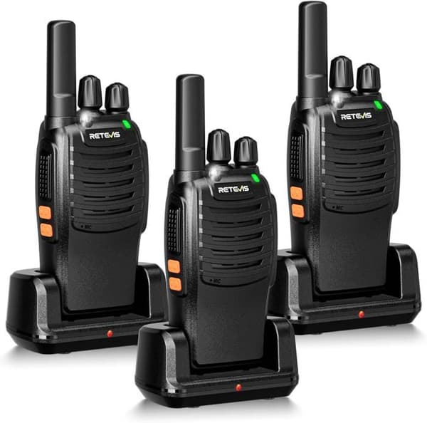 Retevis H777 Walkie Talkie Lång Räckvidd, Enklicksparning, Nödalarm, VOX, Typ-C, Professionell Walkie-Talkie (3 st)
