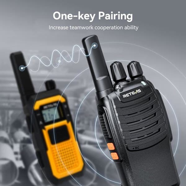 Retevis H777 Talkie Walkie Professionell, Typ-C, Nödlarm, VOX, Ficklampa, Uppladdningsbar Talkie Walkie för Skolor (10 st)
