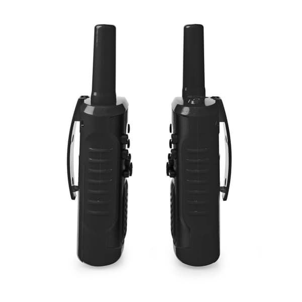 Nedis WLTK0610BK Walkie Talkie Set 2 Handenheter Upp till 6 km Frekvenskanaler: 8 Ptt / Vox Upp till 3 timmar Hörlursutgång 2 Headset Svart