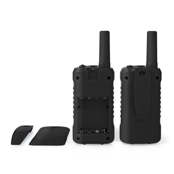 Nedis WLTK0610BK Walkie Talkie Set 2 Handenheter Upp till 6 km Frekvenskanaler: 8 Ptt / Vox Upp till 3 timmar Hörlursutgång 2 Headset Svart