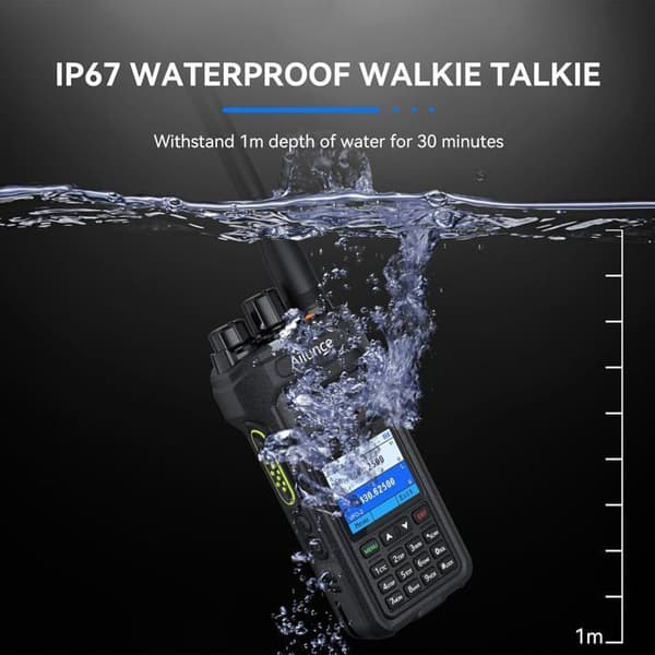 Retevis Ailunce HA1UV Radioamatör, Talkie Walkie Lång Räckvidd Vattentät IP67, Dubbelband, 2800mAh, Sub-PTT, för Nödsituationer, Jakt
