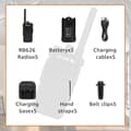Miniatyrbild 6 av 6: Retevis RB626 Talkie Walkie Professionell, Lång Räckvidd 2000 mAh Uppladdningsbar Talkie Walkie, Nödlarm, 16 Kanaler, Skola (5 St)