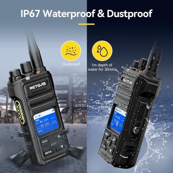 Retevis NR630S Talkie Walkie Långdistans, Tvåvägsradio, IP67, AI Bullerdämpning 2800 mAh, LCD, för Logistik