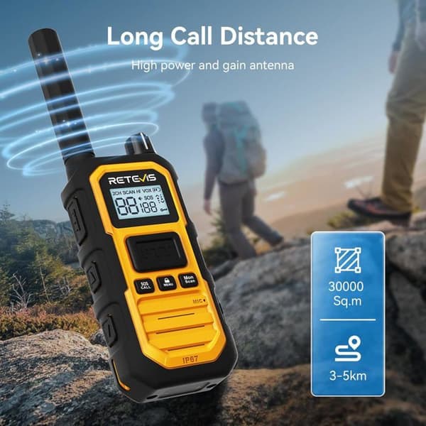 Retevis RB648P Talkie Walkie Professionell Lång Räckvidd, IP67 Vattentålig, 2000mAh Typ C, för Svåra Miljöer (4 Stycken)