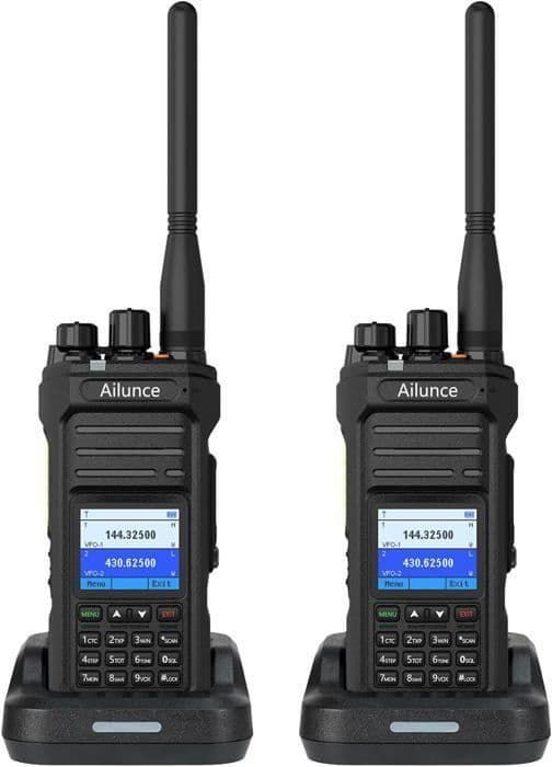 Retevis HA1UV Radioamatör, IP67 Vattentät och Dammtålig, Dubbelband, 2800mAh, Uppladdningsbar för Nödsituationer, Vandring