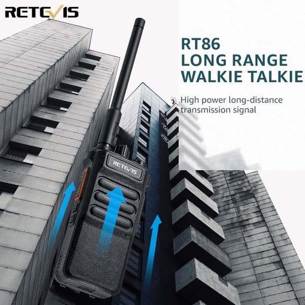 Retevis RT86 Professionell Walkie Talkie, Långräckvidds tvåvägsradio, 2600mAh Uppladdningsbar, för Logistik (3 Stycken)