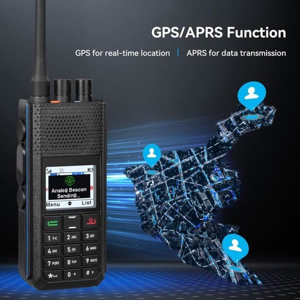 Retevis H1 DMR Radioamatör, APRS/GPS Talkie Walkie, Lokalisation i Realtid, Typ-C, Dubbelband för Radioamatörsevenemang