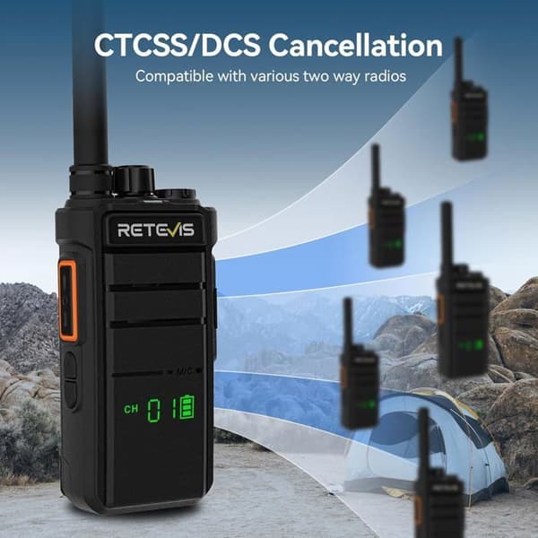 Retevis RB626H Walkie-Talkie, Professionell med Skärm, LED-Strålkastare, Laddningsbar Typ C 2000 mAh, Utomhus, Camping