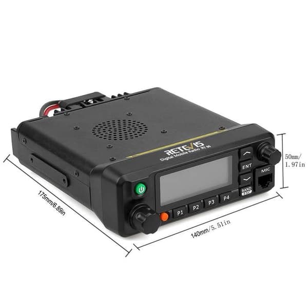 Retevis RT90 Radio CB, Mobilradio HAM dualband DMR med full effekt och integrerad GPS, Sändare-mottagare och mobila radioapparater