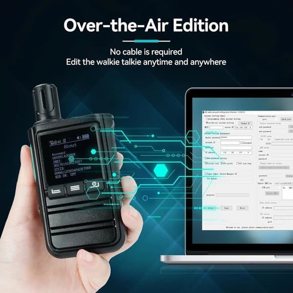 Retevis L61 4G Talkie Walkie Smartphone, Bärbar Tvåvägsradio POC Lång Räckvidd med GPS, 2500mAh, USB C, för Logistik