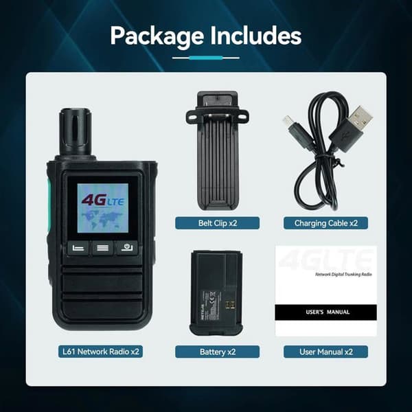 Retevis L61 4G Talkie Walkie Smartphone, Bärbar Tvåvägsradio POC Lång Räckvidd med GPS, 2500mAh, USB C, för Logistik