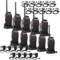 Miniatyrbild 1 av 6: Retevis RT24 Walkie Talkie 16 Kanaler CTCSS/DCS Squelch VOX Walkie Talkies Uppladdningsbara Högtalare och hörlurar (Svart, 5 Par)
