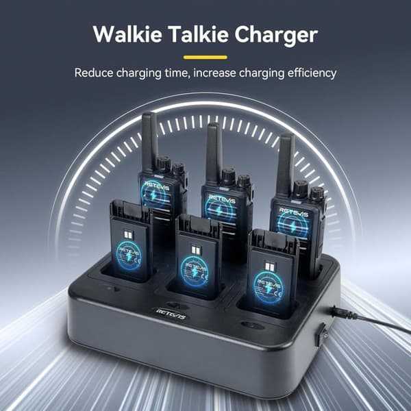 Retevis RT668H Talkie Walkie Professionell, med Dold Skärm, Typ-C 1200 mAh, VOX, Hörlurar, Talkie Walkie Lång Räckvidd (6 St)