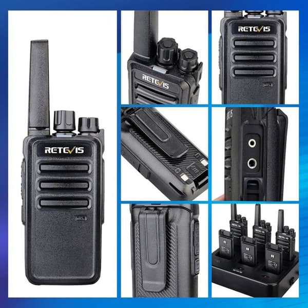 Retevis RT668 Talkie Walkie Uppladdningsbar PMR446 1200 mAh, VOX, Robust, Professionell för Skola, Restaurang, Säkerhet (6 Stycken)