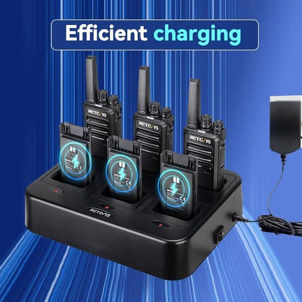 Retevis RT668 Talkie Walkie Uppladdningsbar PMR446 1200 mAh, VOX, Robust, Professionell för Skola, Restaurang, Säkerhet (6 Stycken)