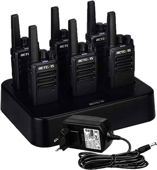 Retevis RT668 Talkie Walkie Uppladdningsbar PMR446 1200 mAh, VOX, Robust, Professionell för Skola, Restaurang, Säkerhet (6 Stycken)