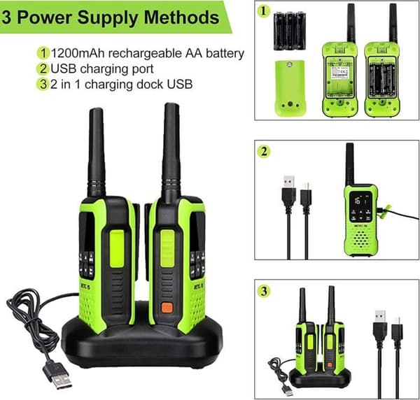 Retevis RT649P Walkie Talkie Lång Räckvidd, PMR446 Flytande IP67 Vattentät, 1200mAh, SOS Alarm Radio för Kajak, Surf, Fiskeri (4 St)