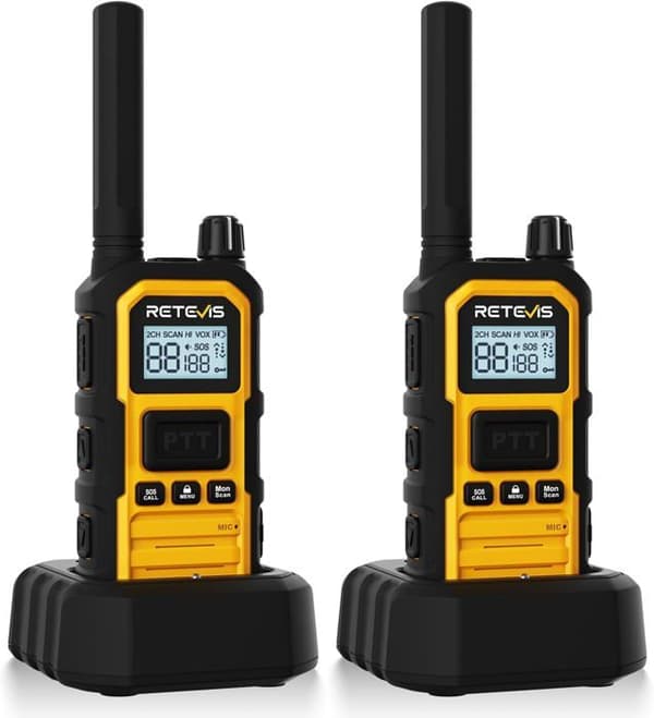 Retevis RB648P Walkie Talkie Lång Räckvidd, Vattentät Tvåvägsradio IP67, 2000mAh, Nödalarm, för Camping, Vandring