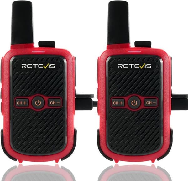 Retevis RT15 Talkie Walkie Återuppladdningsbar Professionell, 1000 mAh, Vox, Lång Räckvidd för Familjeresor, Camping, Utomhus