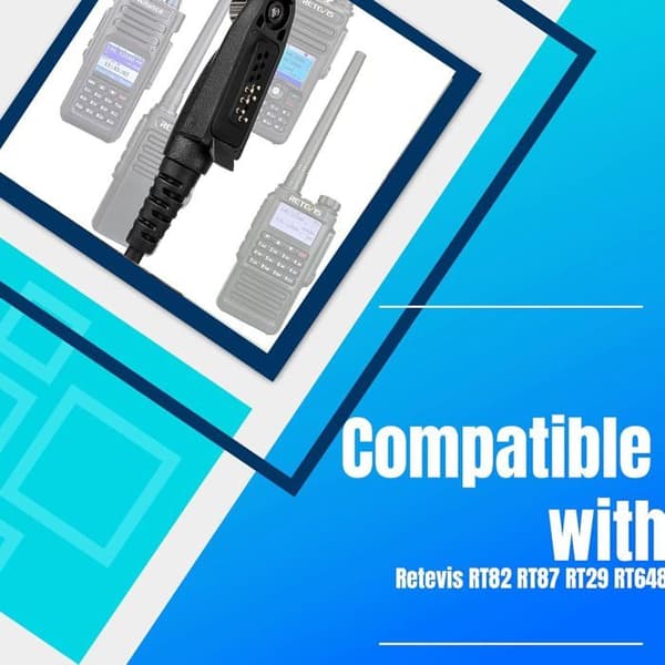 Retevis Talkie Walkie Mikrofon Högtalare IP54 Vattentät Kompatibel med RT648 RT82 RT29 RT87 Kompatibel med Ailunce HD1 DMR Radio
