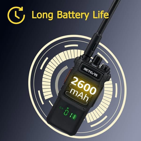 Retevis RT86 Talkie Walkie Långdistans, 2600mAh, Nödalarm, Hög effekt Professionell för Säkerhet, Industriell