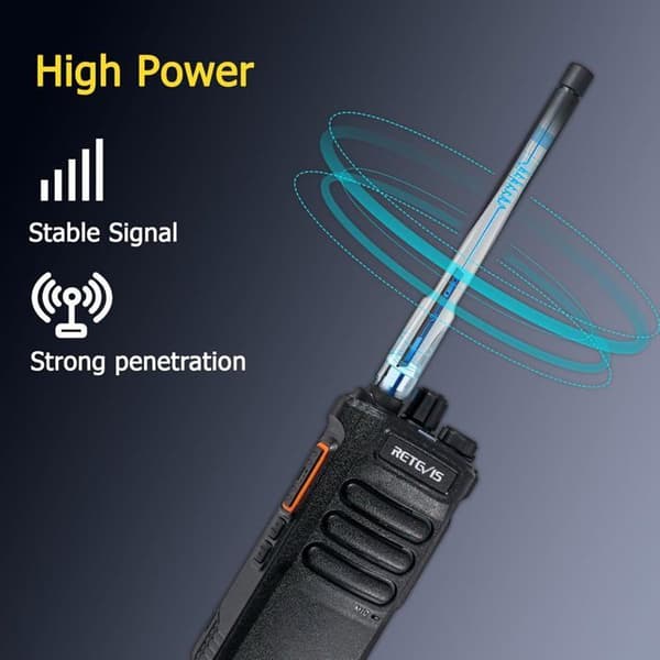 Retevis RT86 Talkie Walkie Långdistans, 2600mAh, Nödalarm, Hög effekt Professionell för Säkerhet, Industriell