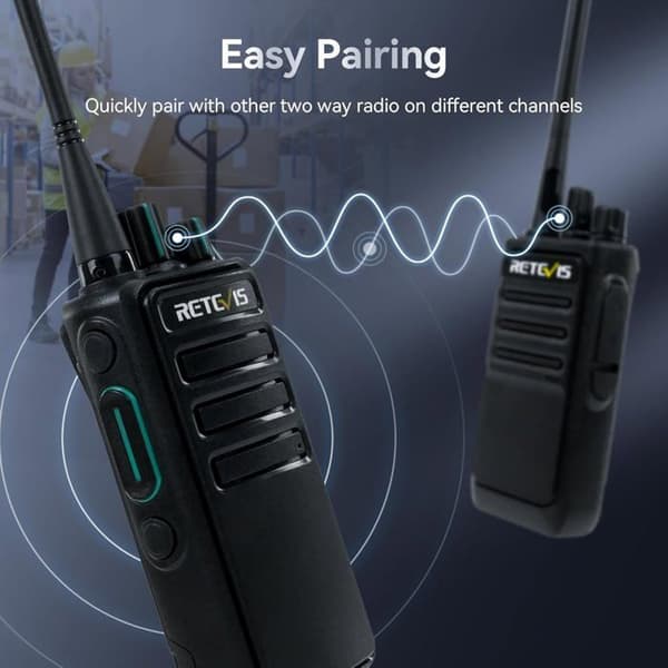 Retevis RB629 Talkie Walkie Professionell, Effektiv Laddning, En-Klick Frekvenskoppling, VOX, för Industri (6 Stycken)