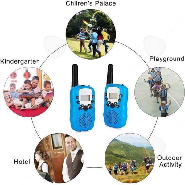 C® uppladdningsbara walkie talkies, uppladdningsbara walkie talkies för barn 3 km långdistans intercom Julklapp för barn (blå)
