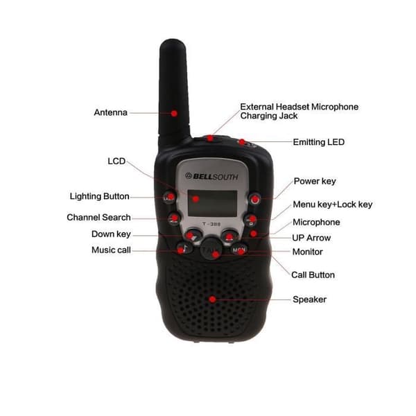 2st barnleksakswalkie talkie över 3 år gammal, 2-vägs radio walkie talkies med 8 kanaler, LCD-ficklampa julfest present