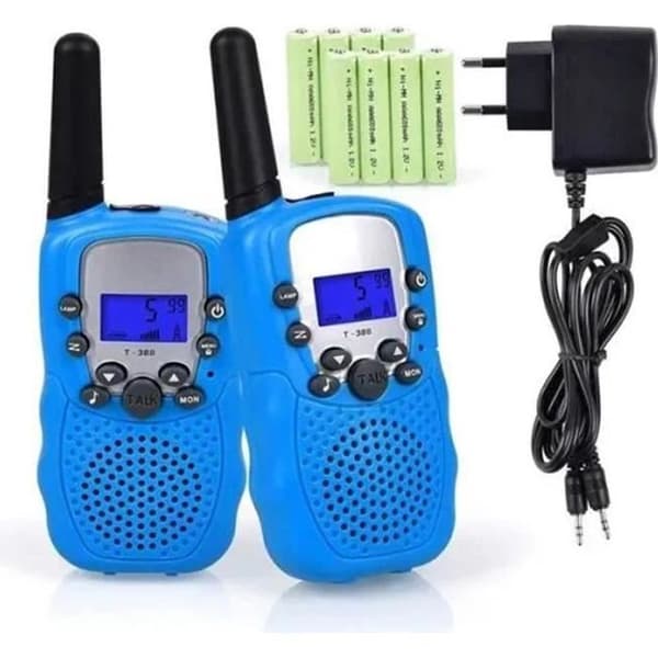 Talkies Walkies Återuppladdningsbara - Barn - 3 km Lång Distans - Intercom Julklapp (Blå)