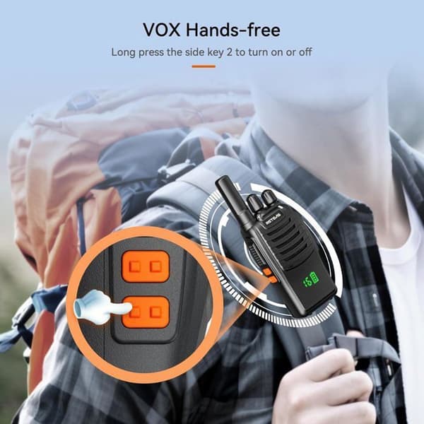 Retevis H777H Talkie Walkie Dold Display, Enkelt Klick Parning, USB-C, Nödsignal och Ficklampa, för Camping, Cykling