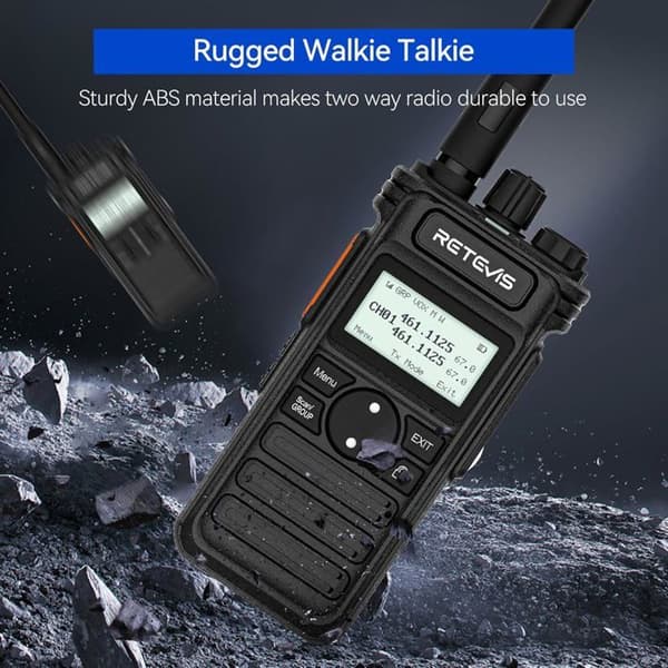 Retevis RT86S Talkie Walkie Långdistans, LCD-skärm, LED-ficklampa, Typ C 2600 mAh uppladdningsbar för vuxna, Logistik