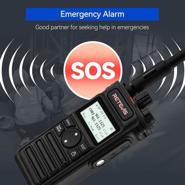 Retevis RT86S Talkie Walkie Långdistans, LCD-skärm, LED-ficklampa, Typ C 2600 mAh uppladdningsbar för vuxna, Logistik