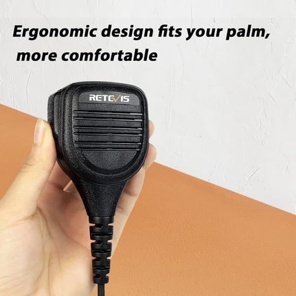 Retevis Talkie-Walkie Micro Högtalare, 2 Pin Kompatibel RT24 RT27 Baofeng BF-888S Kenwood, Mikrofon Högtalare Radio(2 St)