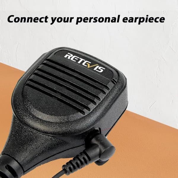 Retevis Talkie-Walkie Micro Högtalare, 2 Pin Kompatibel RT24 RT27 Baofeng BF-888S Kenwood, Mikrofon Högtalare Radio(2 St)