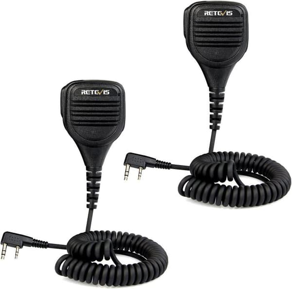 Retevis Talkie-Walkie Micro Högtalare, 2 Pin Kompatibel RT24 RT27 Baofeng BF-888S Kenwood, Mikrofon Högtalare Radio(2 St)