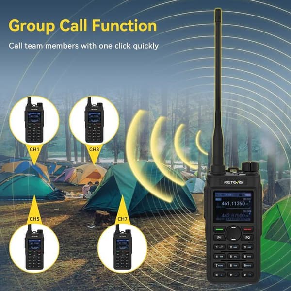 Retevis C62 Dubbelband Walkie-Talkie, Laddningsbar Ham Amatörradio, Lång Räckvidd, 2000mAh, Typ-C, för Vandring/Jakt/Camping