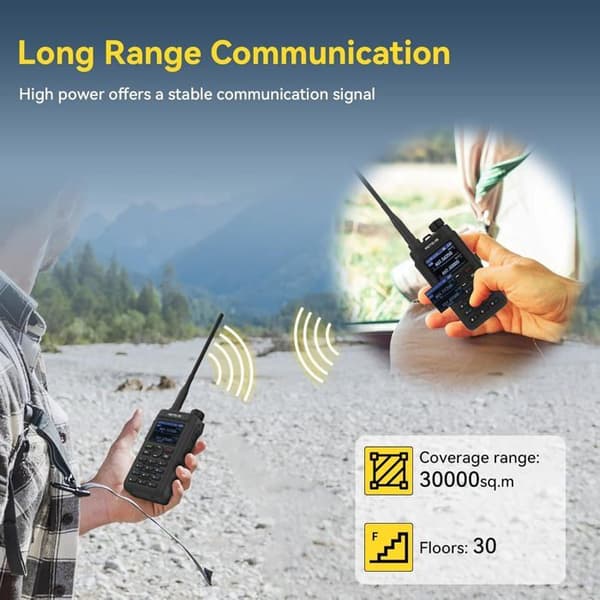 Retevis C62 Dubbelband Walkie-Talkie, Laddningsbar Ham Amatörradio, Lång Räckvidd, 2000mAh, Typ-C, för Vandring/Jakt/Camping