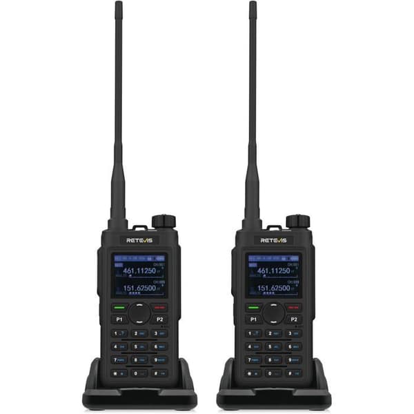Retevis C62 Dubbelband Walkie-Talkie, Laddningsbar Ham Amatörradio, Lång Räckvidd, 2000mAh, Typ-C, för Vandring/Jakt/Camping