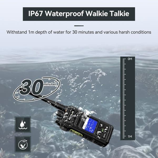 Retevis NR630S Talkie Walkie, Radio Bidirektionell Lång Räckvidd, IP67-Skydd, Avancerad Ljudbearbetning, 2800 mAh, LCD-Skärm