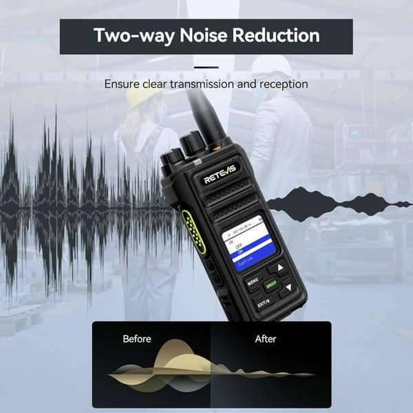 Retevis NR630S Talkie Walkie, Radio Bidirektionell Lång Räckvidd, IP67-Skydd, Avancerad Ljudbearbetning, 2800 mAh, LCD-Skärm