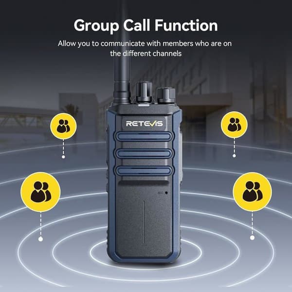Retevis RT86A Talkie Walkie Långdistans Vuxen, 2500 mAh, Gruppanrop, Hög effekt, Professionell för Säkerhet, Hotell
