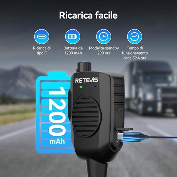 Retevis HM005 Högtalarmikrofon, Högtalare med IP54-skydd mot vatten, För Baofeng UV-5R BF888S RT24 RT27 RT622 JUCJET