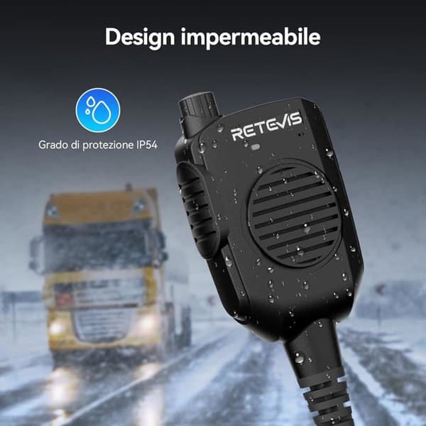 Retevis HM005 Högtalarmikrofon, Högtalare med IP54-skydd mot vatten, För Baofeng UV-5R BF888S RT24 RT27 RT622 JUCJET
